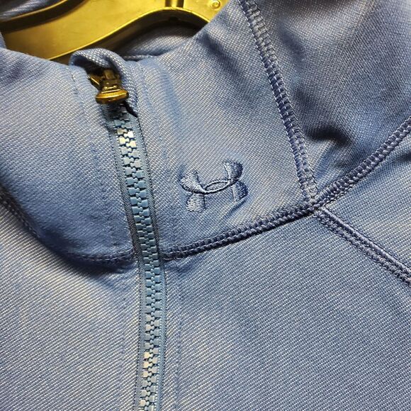 UNDER ARMOUR Jacket Womens Small Blue Full Zip Fitted Activewear Track Running - Picture 4 of 8